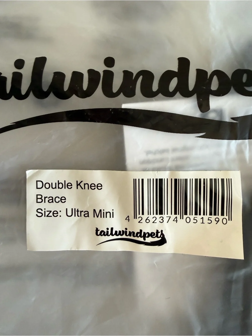 Tailwindpets Double Knee Brace for Dogs Black Size: Ultra Mini NWT IN PACKAGE